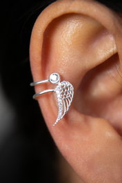 Heliophilia Silver Pendiente de Cartílago Multicolor en Plata de Ley 925